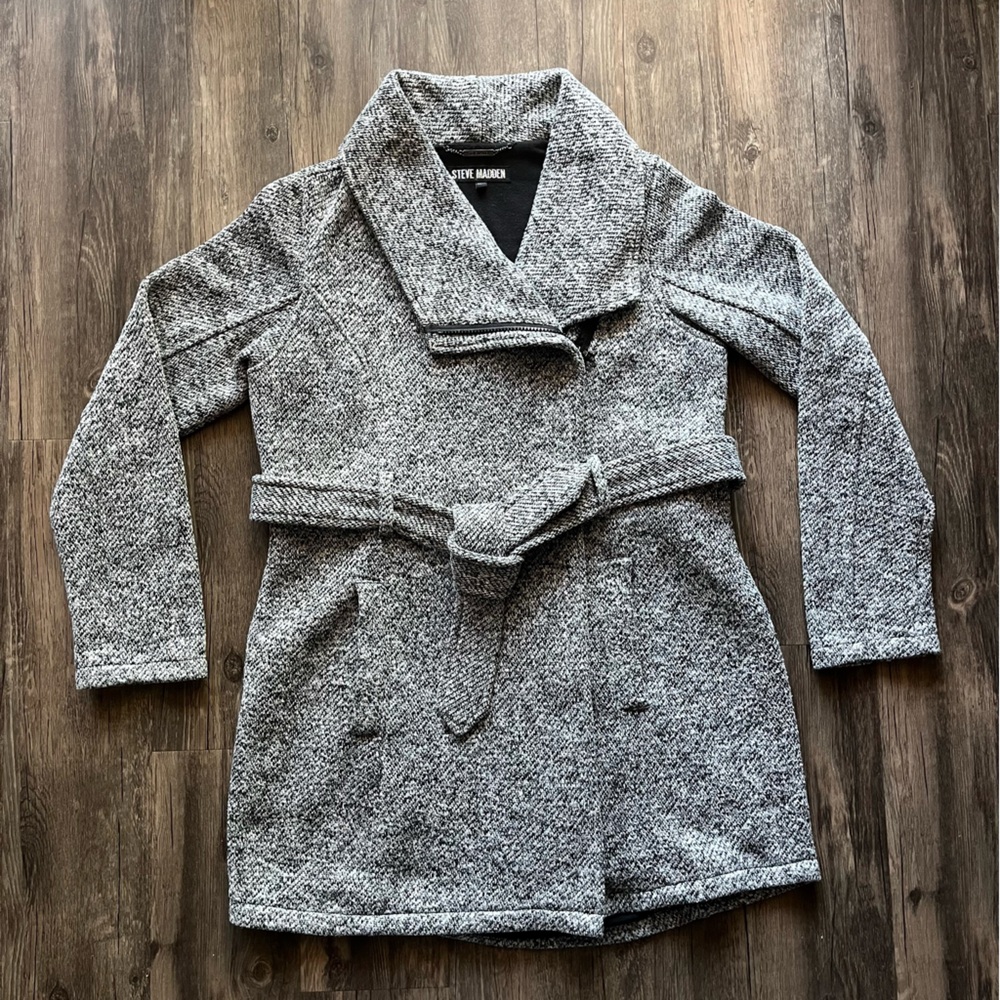 Steve Madden Heathered Grey Women’s Peacoat Sz M